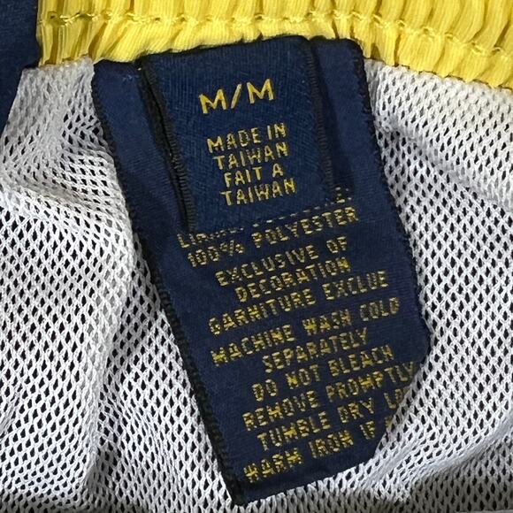 Polo Ralph Lauren Navy Yellow Lined Swim Trunks Bathing Suit Boardshorts Men M - Picture 8 of 9